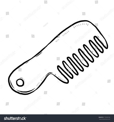 suklay clipart black and white|Comb Cartoon Vector Illustration Black White Stock Vector .